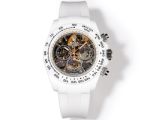 TW Factory Rolex Daytona 40*12.4mm 4802 Movement White Rubber Strap Luminous Watch
